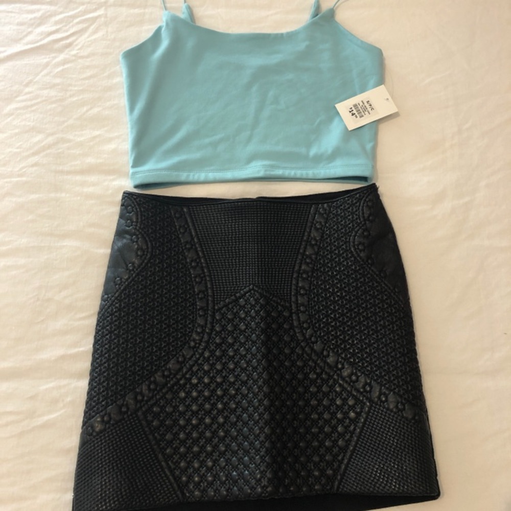 Two pieces Crop top and a skirt